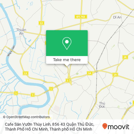 Bản đồ Cafe Sân Vườn Thùy Linh, 856 43 Quận Thủ Đức, Thành Phố Hồ Chí Minh