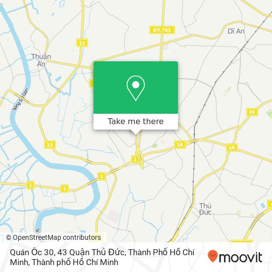 Bản đồ Quán Ốc 30, 43 Quận Thủ Đức, Thành Phố Hồ Chí Minh