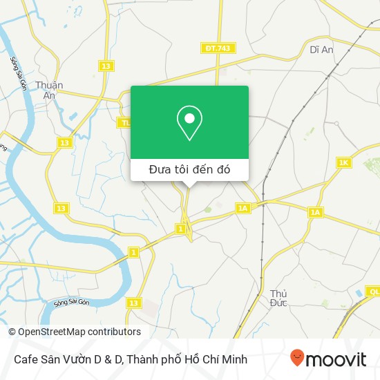 Bản đồ Cafe Sân Vườn D & D, Quận Thủ Đức, Thành Phố Hồ Chí Minh