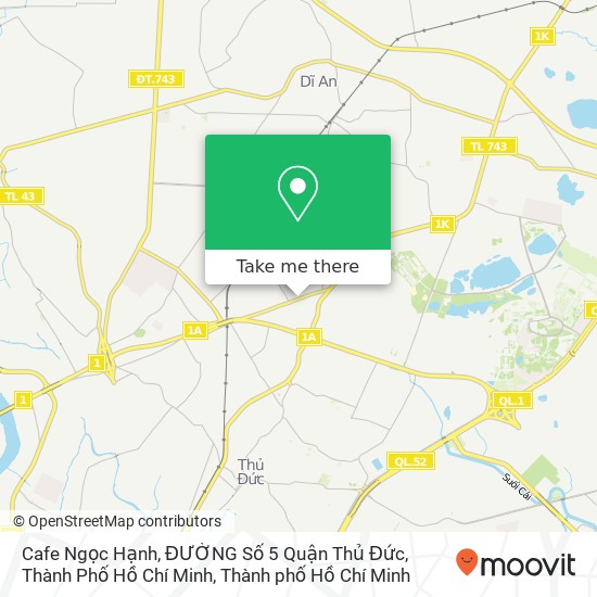 Bản đồ Cafe Ngọc Hạnh, ĐƯỜNG Số 5 Quận Thủ Đức, Thành Phố Hồ Chí Minh