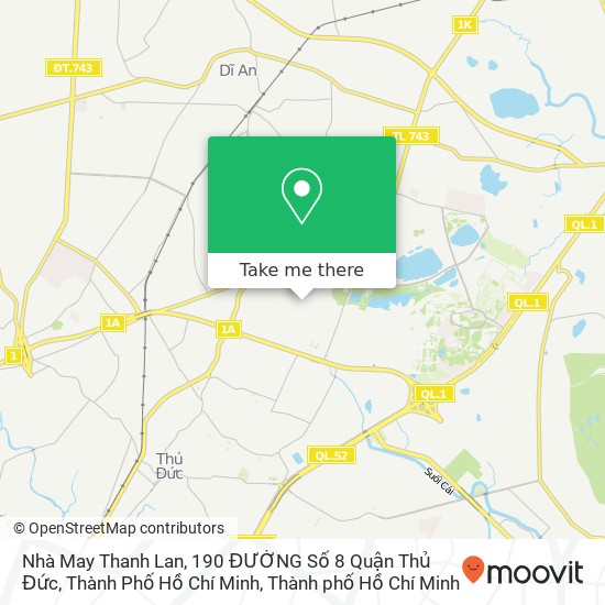 Bản đồ Nhà May Thanh Lan, 190 ĐƯỜNG Số 8 Quận Thủ Đức, Thành Phố Hồ Chí Minh