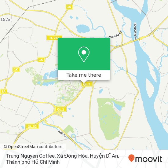 Bản đồ Trung Nguyen Coffee, Xã Đông Hòa, Huyện Dĩ An