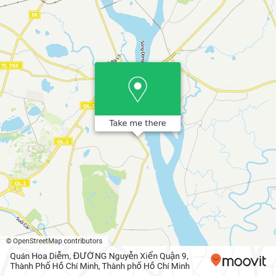 Bản đồ Quán Hoa Diễm, ĐƯỜNG Nguyễn Xiển Quận 9, Thành Phố Hồ Chí Minh