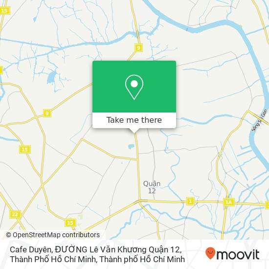 Bản đồ Cafe Duyên, ĐƯỜNG Lê Văn Khương Quận 12, Thành Phố Hồ Chí Minh