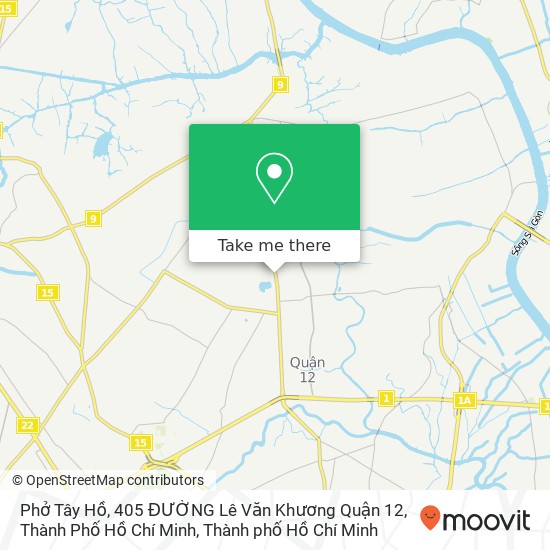 Bản đồ Phở Tây Hồ, 405 ĐƯỜNG Lê Văn Khương Quận 12, Thành Phố Hồ Chí Minh