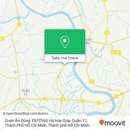 Bản đồ Quán Ăn Dũng, ĐƯỜNG Hà Huy Giáp Quận 12, Thành Phố Hồ Chí Minh