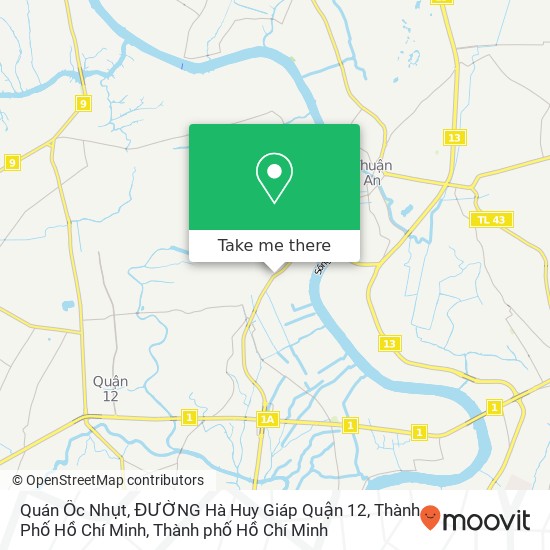 Bản đồ Quán Ốc Nhụt, ĐƯỜNG Hà Huy Giáp Quận 12, Thành Phố Hồ Chí Minh