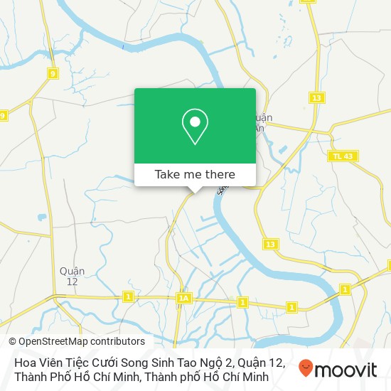 Bản đồ Hoa Viên Tiệc Cưới Song Sinh Tao Ngộ 2, Quận 12, Thành Phố Hồ Chí Minh