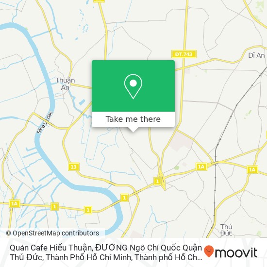 Bản đồ Quán Cafe Hiếu Thuận, ĐƯỜNG Ngô Chí Quốc Quận Thủ Đức, Thành Phố Hồ Chí Minh