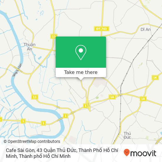 Bản đồ Cafe Sài Gòn, 43 Quận Thủ Đức, Thành Phố Hồ Chí Minh