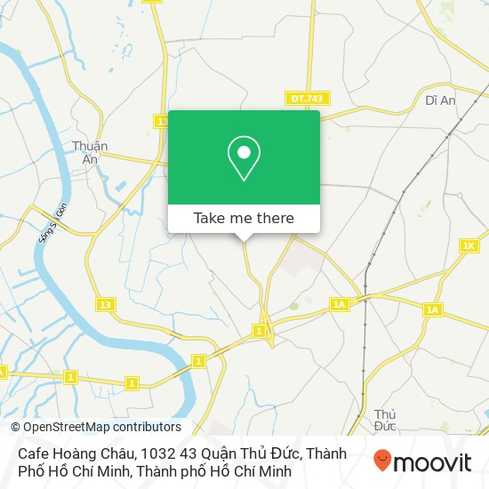 Bản đồ Cafe Hoàng Châu, 1032 43 Quận Thủ Đức, Thành Phố Hồ Chí Minh