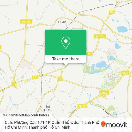 Bản đồ Cafe Phượng Cát, 171 1K Quận Thủ Đức, Thành Phố Hồ Chí Minh