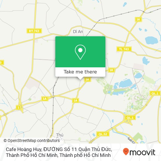 Bản đồ Cafe Hoàng Huy, ĐƯỜNG Số 11 Quận Thủ Đức, Thành Phố Hồ Chí Minh