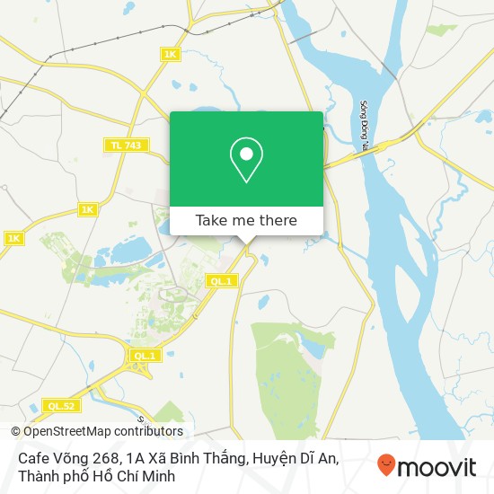 Bản đồ Cafe Võng 268, 1A Xã Bình Thắng, Huyện Dĩ An
