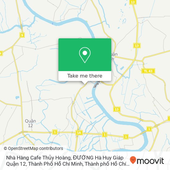 Bản đồ Nhà Hàng Cafe Thủy Hoàng, ĐƯỜNG Hà Huy Giáp Quận 12, Thành Phố Hồ Chí Minh