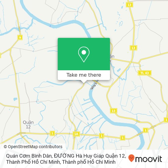 Bản đồ Quán Cơm Bình Dân, ĐƯỜNG Hà Huy Giáp Quận 12, Thành Phố Hồ Chí Minh