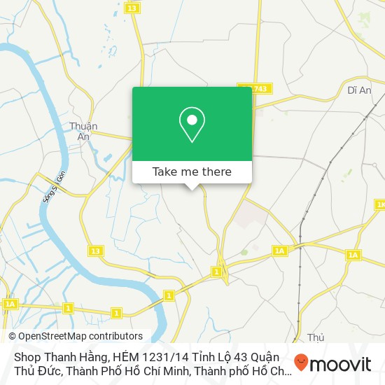 Bản đồ Shop Thanh Hằng, HẺM 1231 / 14 Tỉnh Lộ 43 Quận Thủ Đức, Thành Phố Hồ Chí Minh