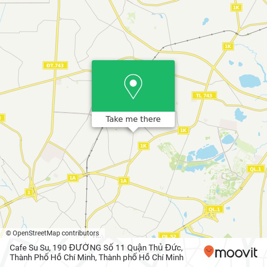 Bản đồ Cafe Su Su, 190 ĐƯỜNG Số 11 Quận Thủ Đức, Thành Phố Hồ Chí Minh