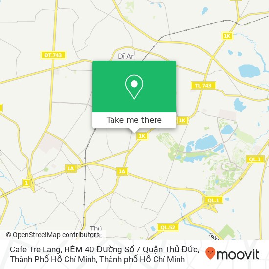 Bản đồ Cafe Tre Làng, HẺM 40 Đường Số 7 Quận Thủ Đức, Thành Phố Hồ Chí Minh