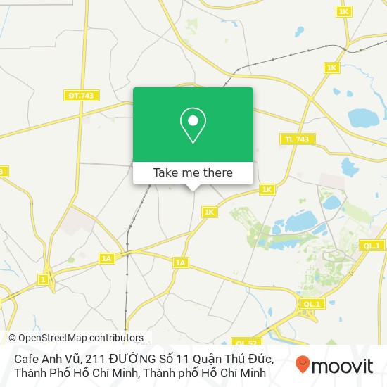 Bản đồ Cafe Anh Vũ, 211 ĐƯỜNG Số 11 Quận Thủ Đức, Thành Phố Hồ Chí Minh