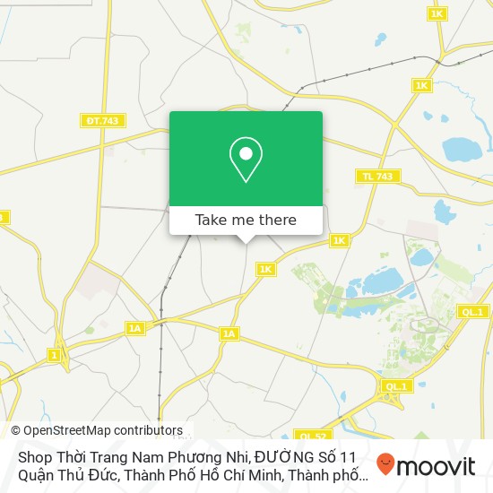 Bản đồ Shop Thời Trang Nam Phương Nhi, ĐƯỜNG Số 11 Quận Thủ Đức, Thành Phố Hồ Chí Minh