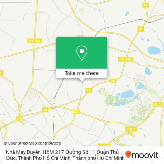 Bản đồ Nhà May Duyên, HẺM 217 Đường Số 11 Quận Thủ Đức, Thành Phố Hồ Chí Minh