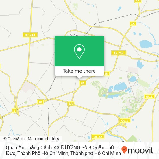 Bản đồ Quán Ăn Thắng Cảnh, 43 ĐƯỜNG Số 9 Quận Thủ Đức, Thành Phố Hồ Chí Minh