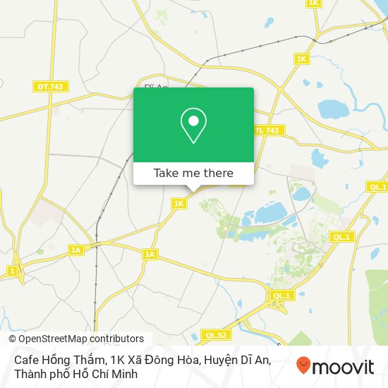Bản đồ Cafe Hồng Thắm, 1K Xã Đông Hòa, Huyện Dĩ An