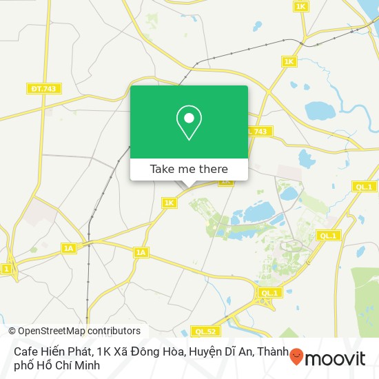 Bản đồ Cafe Hiến Phát, 1K Xã Đông Hòa, Huyện Dĩ An
