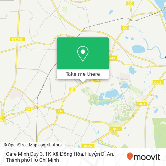 Bản đồ Cafe Minh Duy 3, 1K Xã Đông Hòa, Huyện Dĩ An