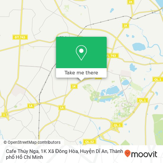 Bản đồ Cafe Thúy Nga, 1K Xã Đông Hòa, Huyện Dĩ An