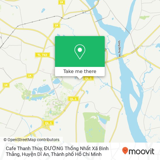 Bản đồ Cafe Thanh Thùy, ĐƯỜNG Thống Nhất Xã Bình Thắng, Huyện Dĩ An
