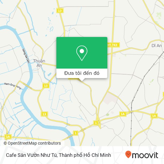 Bản đồ Cafe Sân Vườn Như Tú, 43 Xã Bình Hòa, Huyện Thuận An