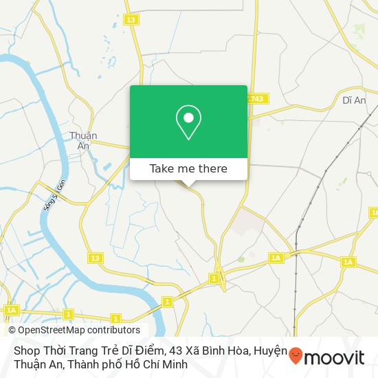 Bản đồ Shop Thời Trang Trẻ Dĩ Điểm, 43 Xã Bình Hòa, Huyện Thuận An