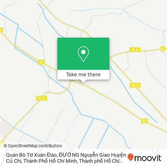 Bản đồ Quán Bò Tơ Xuân Đào, ĐƯỜNG Nguyễn Giao Huyện Củ Chi, Thành Phố Hồ Chí Minh