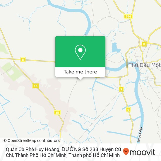 Bản đồ Quán Cà Phê Huy Hoàng, ĐƯỜNG Số 233 Huyện Củ Chi, Thành Phố Hồ Chí Minh