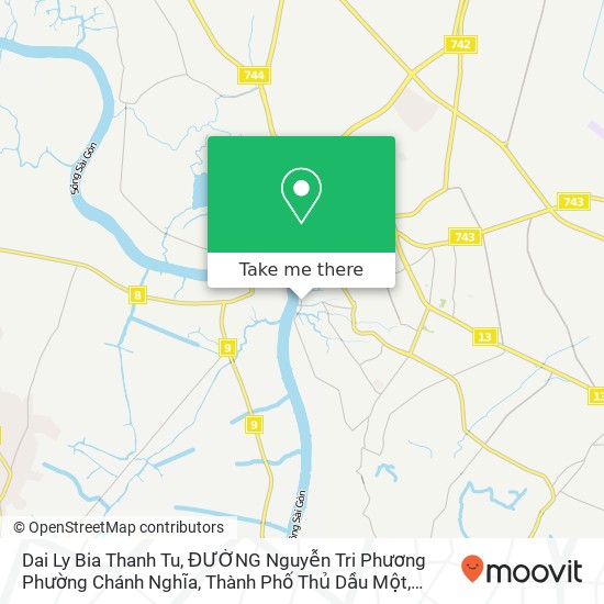 Bản đồ Dai Ly Bia Thanh Tu, ĐƯỜNG Nguyễn Tri Phương Phường Chánh Nghĩa, Thành Phố Thủ Dầu Một