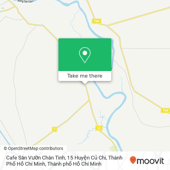 Bản đồ Cafe Sân Vườn Chân Tình, 15 Huyện Củ Chi, Thành Phố Hồ Chí Minh