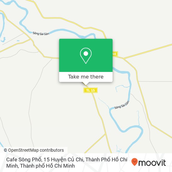 Bản đồ Cafe Sông Phố, 15 Huyện Củ Chi, Thành Phố Hồ Chí Minh