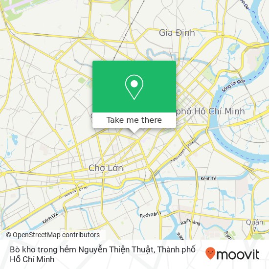 Bản đồ Bò kho trong hẻm Nguyễn Thiện Thuật