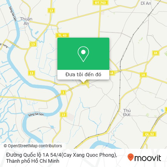 Bản đồ Đường Quốc lộ 1A 54 / 4(Cay Xang Quoc Phong)
