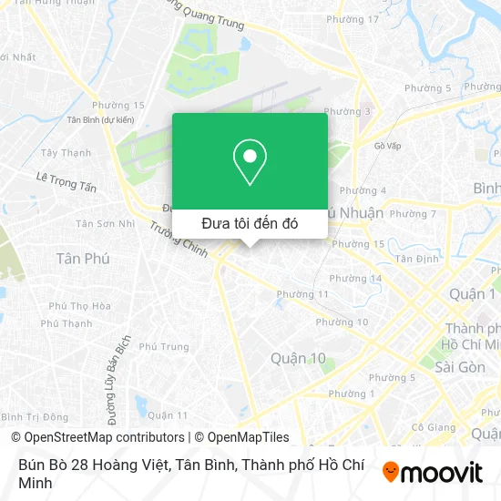 Bản đồ Bún Bò 28 Hoàng Việt, Tân Bình