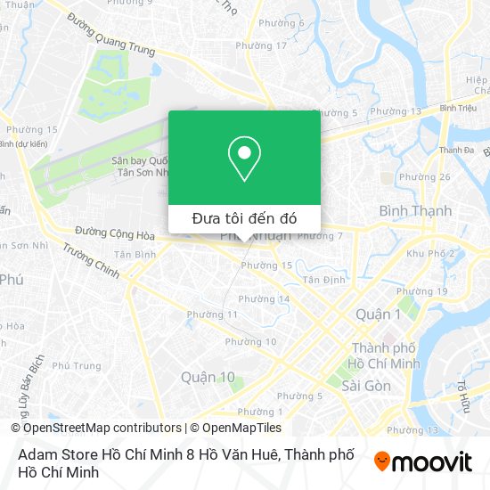 Bản đồ Adam Store Hồ Chí Minh 8 Hồ Văn Huê