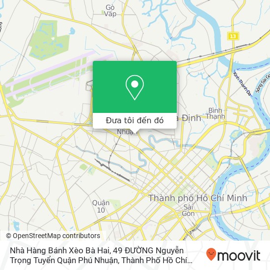 Bản đồ Nhà Hàng Bánh Xèo Bà Hai, 49 ĐƯỜNG Nguyễn Trọng Tuyển Quận Phú Nhuận, Thành Phố Hồ Chí Minh