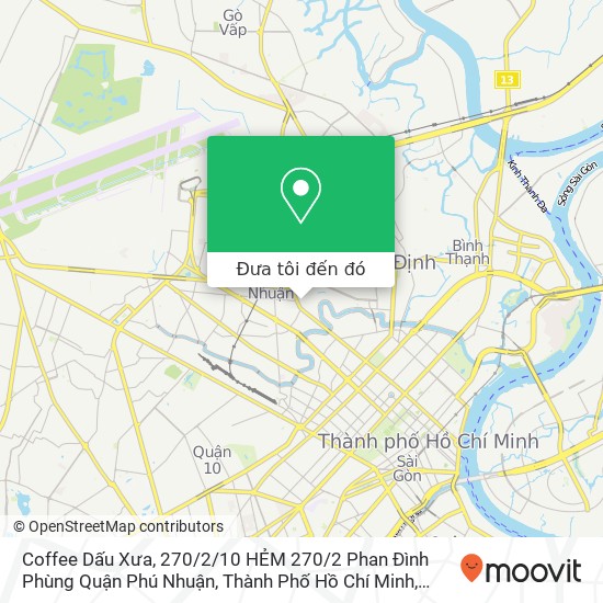 Bản đồ Coffee Dấu Xưa, 270 / 2/10 HẺM 270 / 2 Phan Đình Phùng Quận Phú Nhuận, Thành Phố Hồ Chí Minh