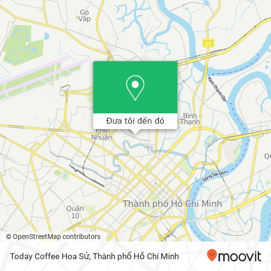 Bản đồ Today Coffee Hoa Sứ, ĐƯỜNG Hoa Sứ Quận Phú Nhuận, Thành Phố Hồ Chí Minh