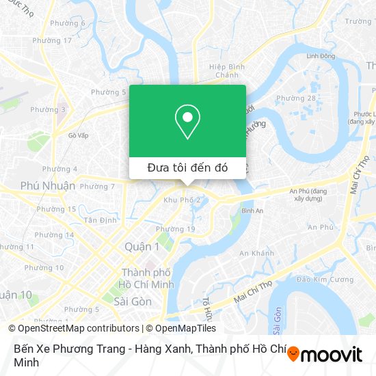 Bản đồ Bến Xe Phương Trang - Hàng Xanh