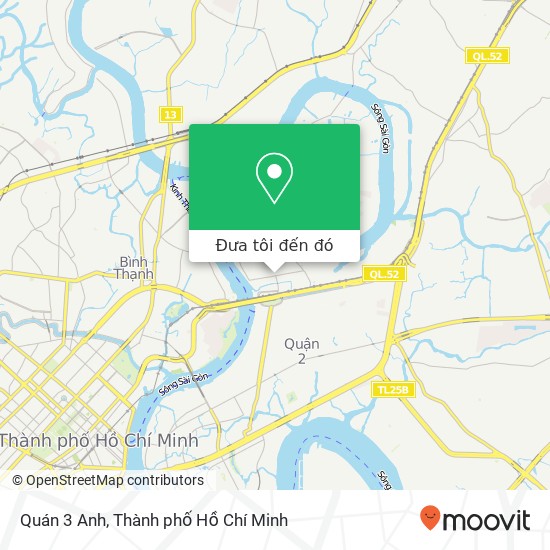 Bản đồ Quán 3 Anh, 16 ĐƯỜNG Xuân Thủy Quận 2, Thành Phố Hồ Chí Minh
