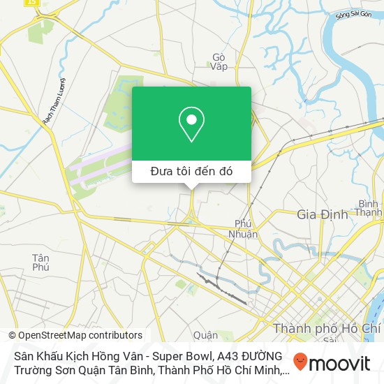 Bản đồ Sân Khấu Kịch Hồng Vân - Super Bowl, A43 ĐƯỜNG Trường Sơn Quận Tân Bình, Thành Phố Hồ Chí Minh