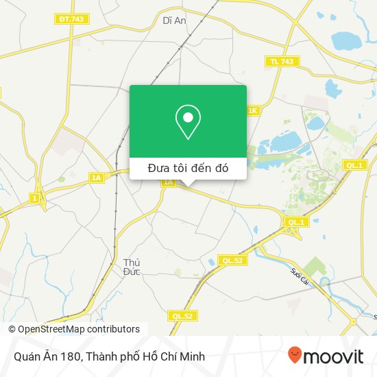 Bản đồ Quán Ăn 180, 603 1A Quận Thủ Đức, Thành Phố Hồ Chí Minh